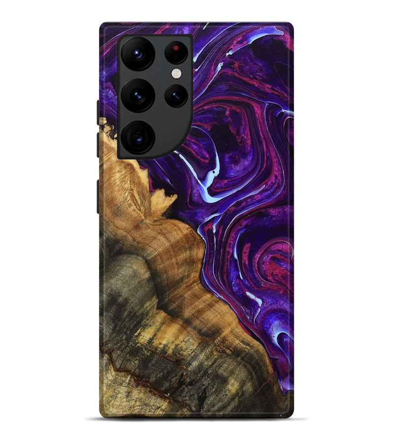 Galaxy S22 Ultra Wood+Resin Live Edge Phone Case - Clinton (Purple, 712294)