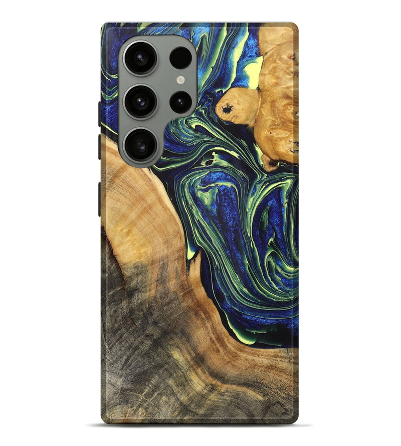 Galaxy S23 Ultra Wood+Resin Live Edge Phone Case - Isiah (Blue, 712302)