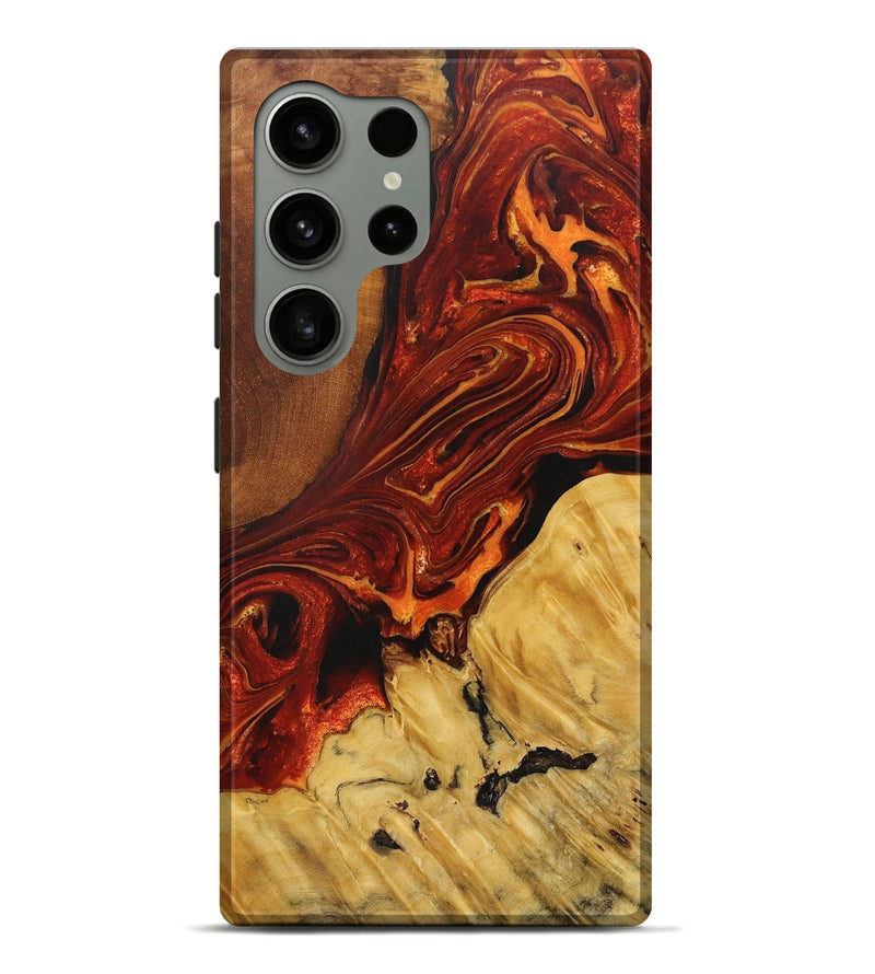 Galaxy S24 Ultra Wood+Resin Live Edge Phone Case - Glenda (Red, 712325)
