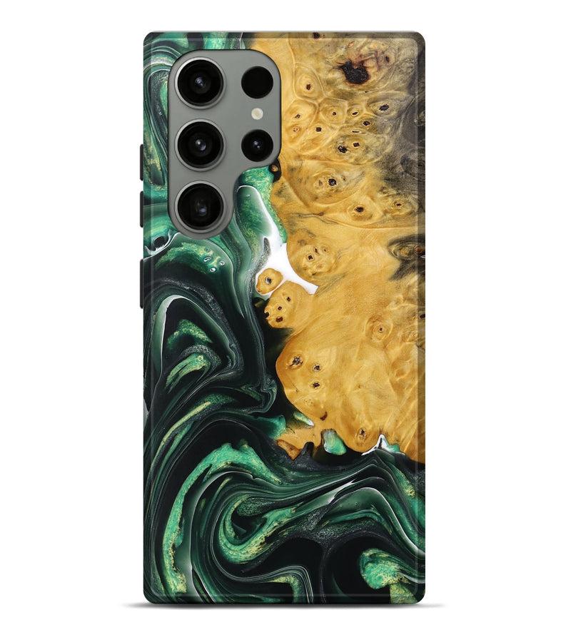 Galaxy S23 Ultra Wood+Resin Live Edge Phone Case - Ashlyn (Green, 712328)