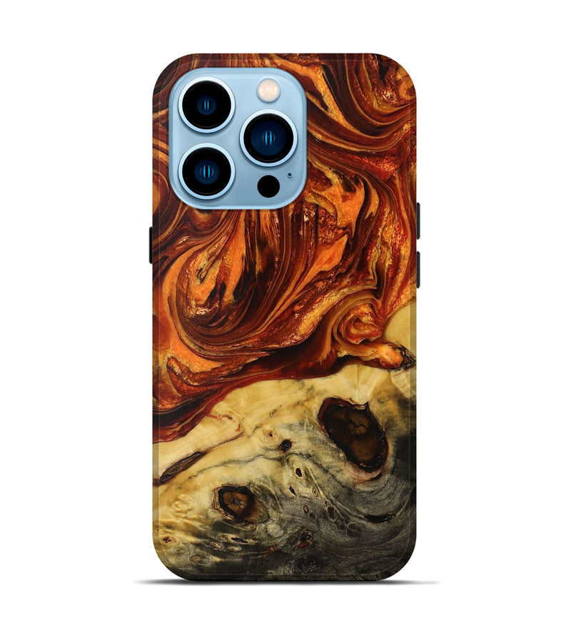 iPhone 14 Pro Wood+Resin Live Edge Phone Case - Wanda (Red, 712331)