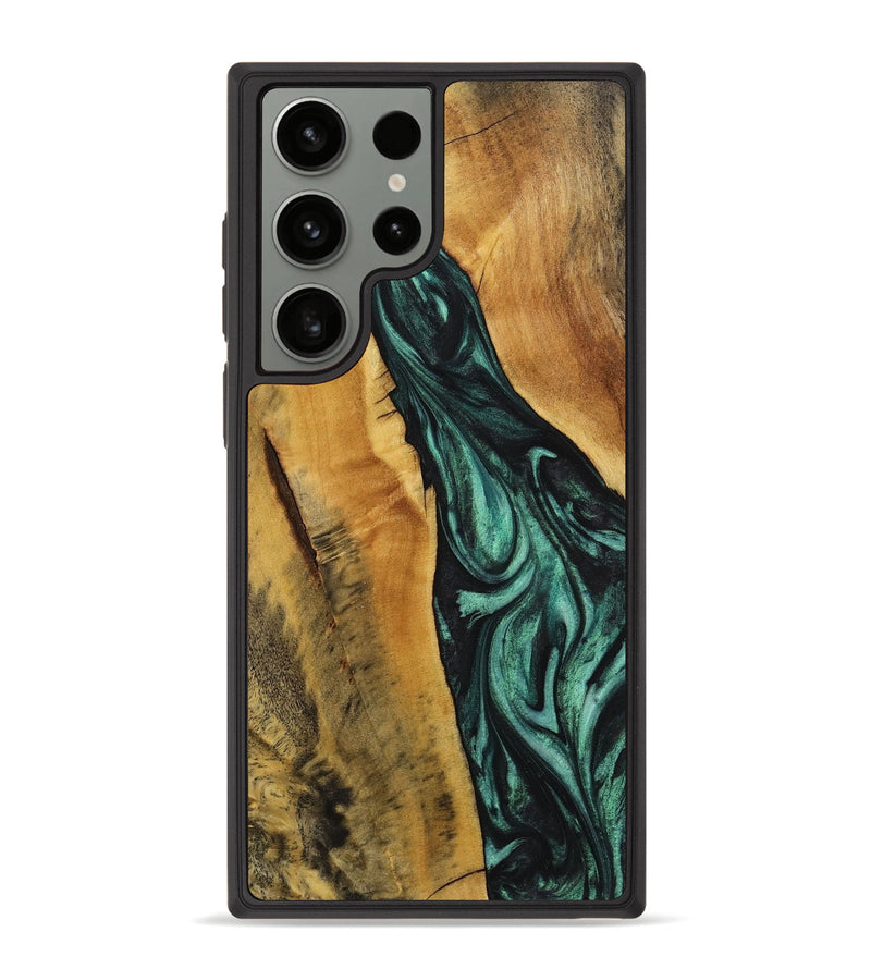Galaxy S23 Ultra Wood+Resin Phone Case - Quentin (Green, 712459)