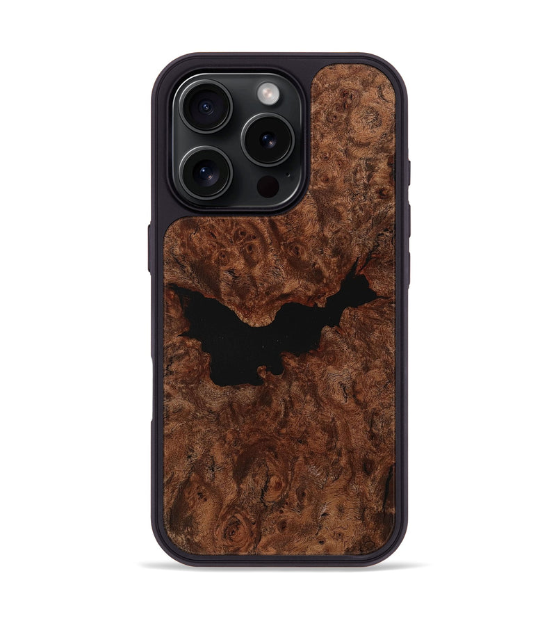 iPhone 16 Pro Wood+Resin Phone Case - Romeo (Wood Burl, 712501)