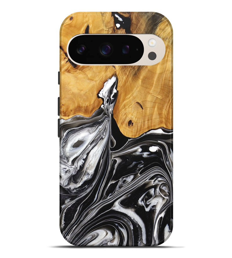 Pixel 9 Pro XL Wood+Resin Live Edge Phone Case - Bonita (Black & White, 712549)