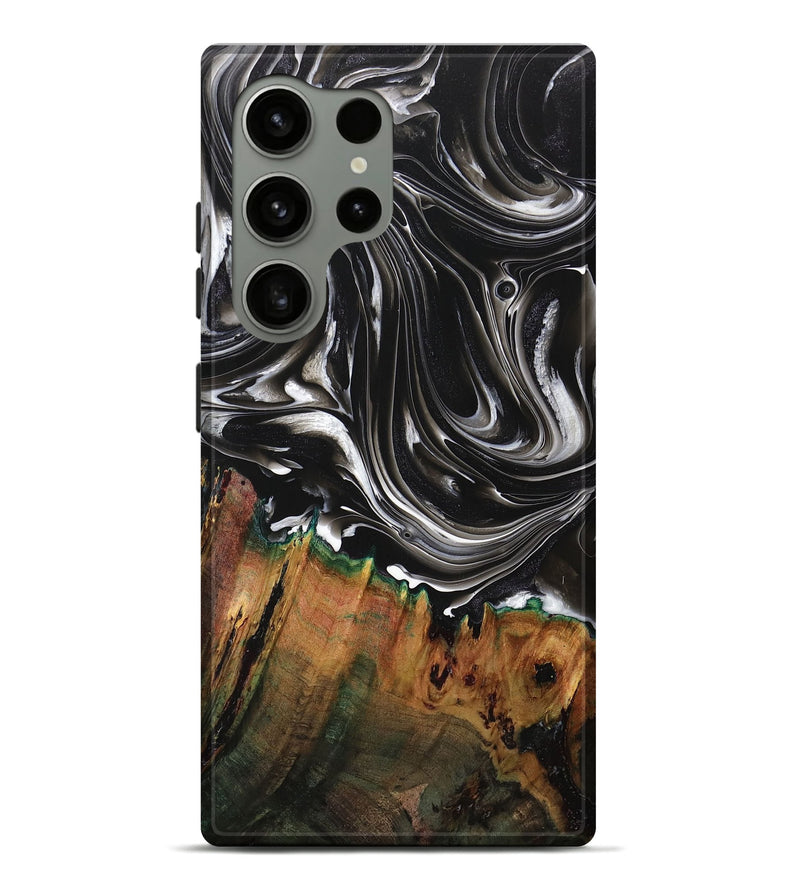 Galaxy S24 Ultra Wood+Resin Live Edge Phone Case - Jimmie (Black & White, 712552)