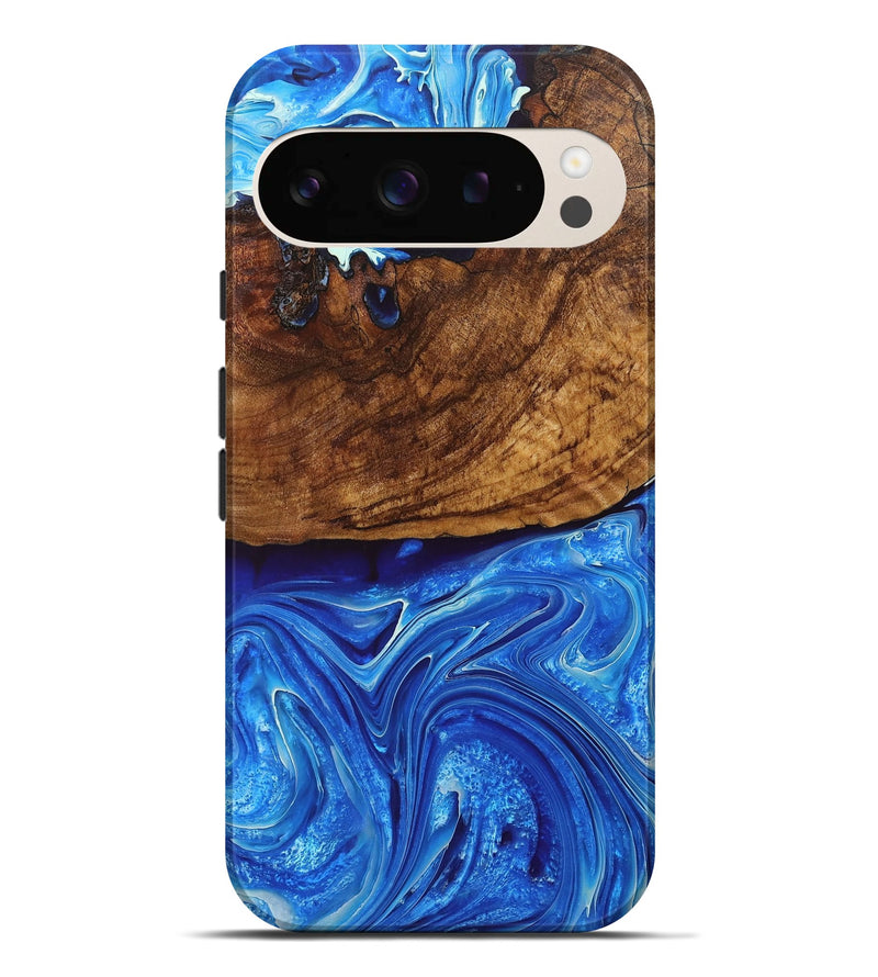 Pixel 9 Pro XL Wood+Resin Live Edge Phone Case - Kobe (Blue, 712561)