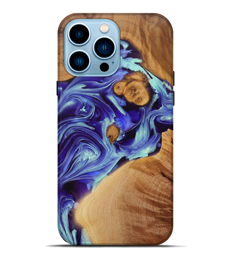 iPhone 14 Pro Max Wood+Resin Live Edge Phone Case - Savanna (Purple, 712569)