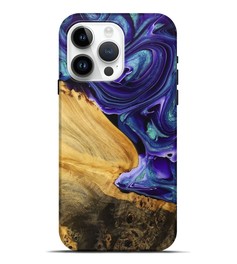 iPhone 15 Pro Max Wood+Resin Live Edge Phone Case - Nova (Purple, 712571)