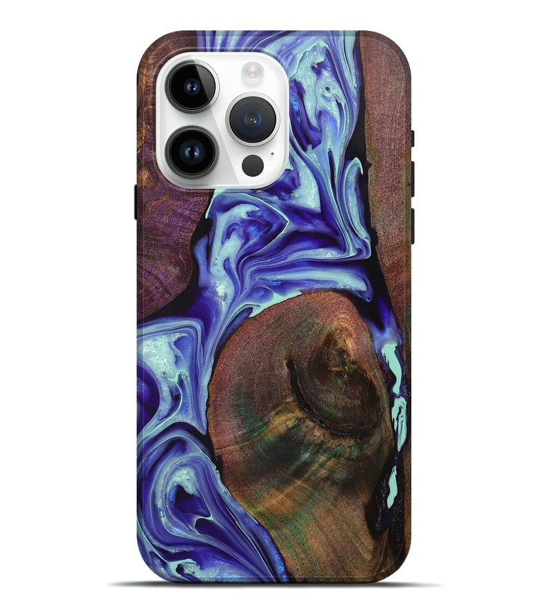 iPhone 15 Pro Max Wood+Resin Live Edge Phone Case - Kehlani (Purple, 712574)