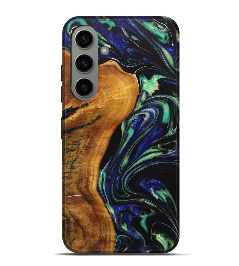 Galaxy S24 Plus Wood+Resin Live Edge Phone Case - Riley (Green, 712578)