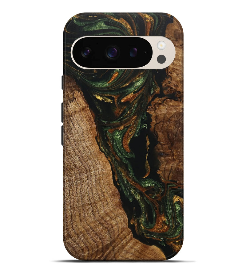 Pixel 9 Pro XL Wood+Resin Live Edge Phone Case - Hannah (Green, 712757)