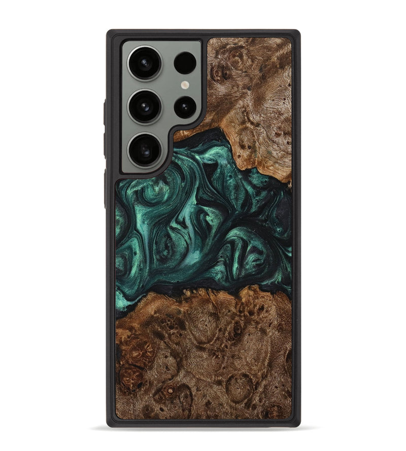 Galaxy S23 Ultra Wood+Resin Phone Case - Beulah (Green, 712985)