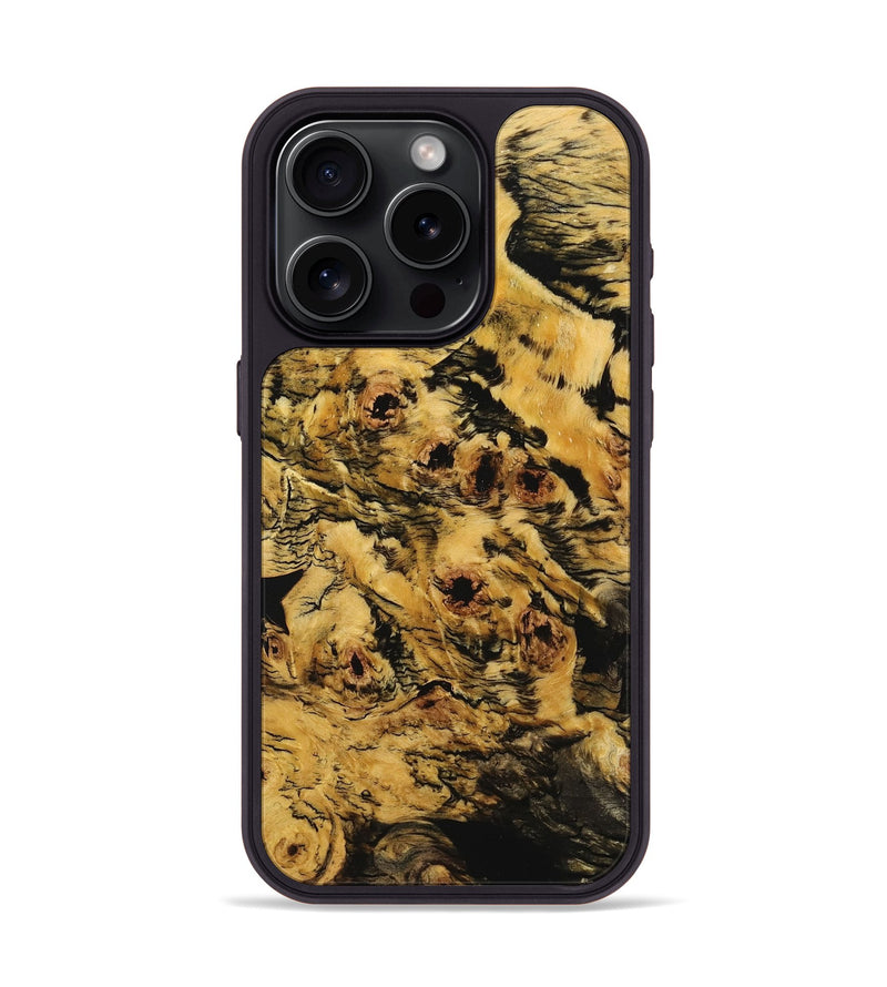 iPhone 15 Pro Wood+Resin Phone Case - Yvonne (Wood Burl, 713006)