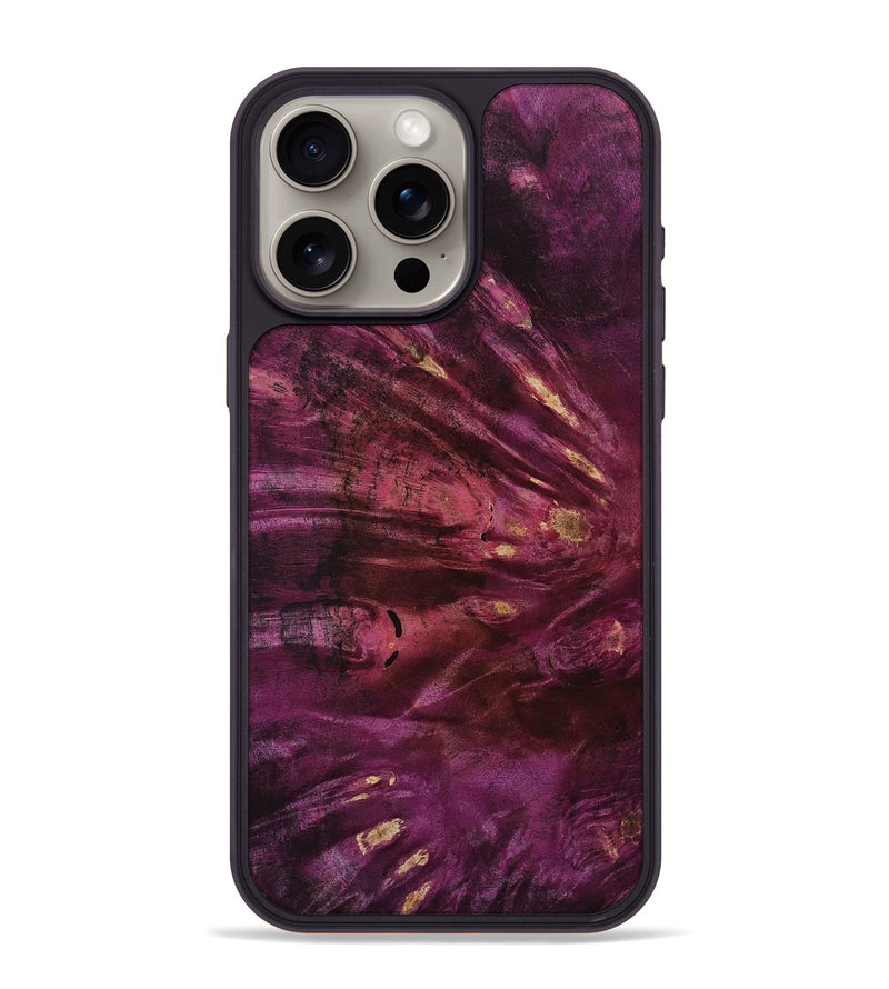 iPhone 15 Pro Max Wood+Resin Phone Case - Brinley (Wood Burl, 713008)