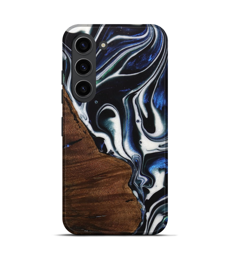 Galaxy S23 Wood+Resin Live Edge Phone Case - Shaun (Blue, 713018)