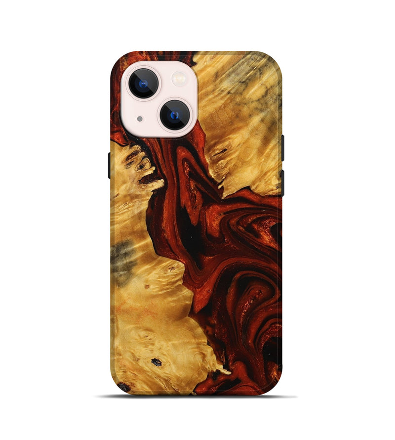 iPhone 13 mini Wood+Resin Live Edge Phone Case - Adaline (Red, 713024)