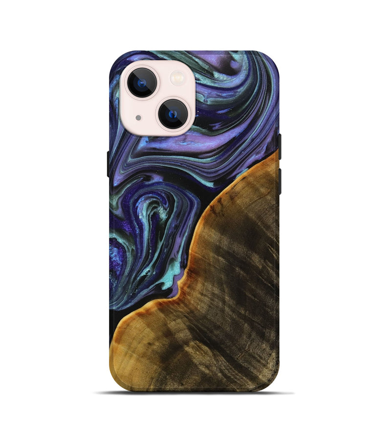 iPhone 13 mini Wood+Resin Live Edge Phone Case - Mia (Purple, 713028)