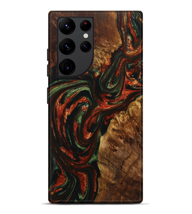 Galaxy S22 Ultra Wood+Resin Live Edge Phone Case - Gerard (Green, 713031)