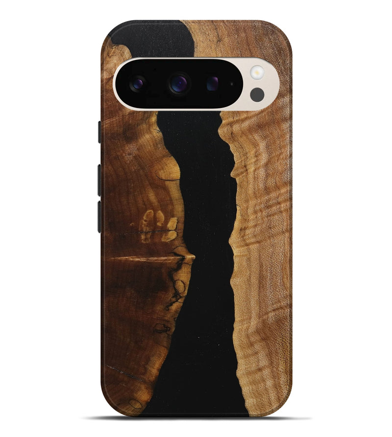 Pixel 9 Pro XL Wood+Resin Live Edge Phone Case - Sierra (Pure Black, 713039)