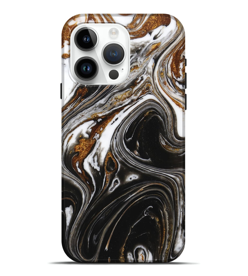 iPhone 15 Pro Max Wood+Resin Live Edge Phone Case - Levi (Black & White, 713047)