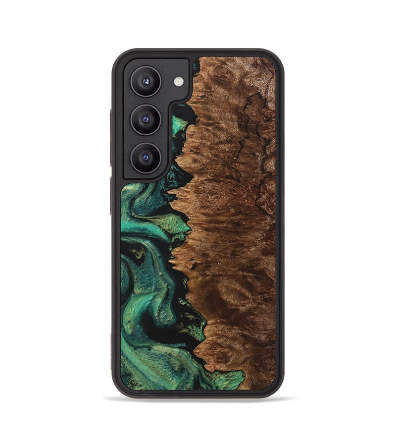 Galaxy S23 Wood+Resin Phone Case - Lesly (Green, 713117)