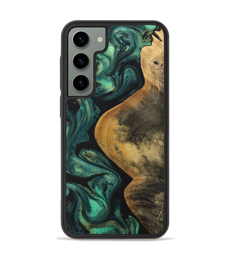 Galaxy S23 Plus Wood+Resin Phone Case - Lorraine (Green, 713119)