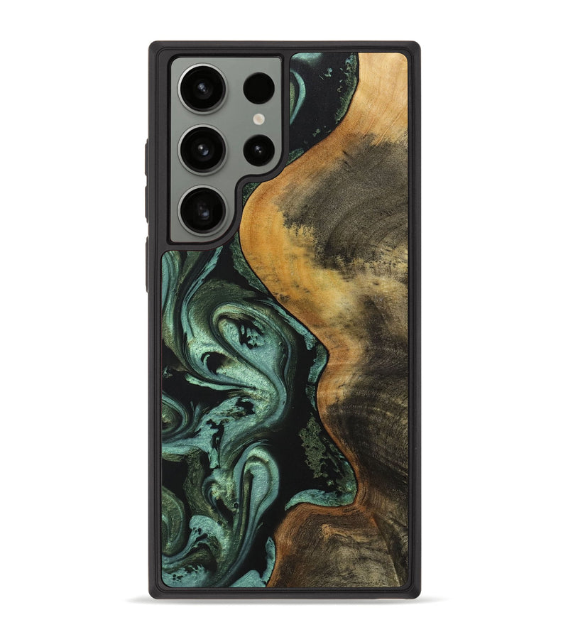 Galaxy S23 Ultra Wood+Resin Phone Case - Braydon (Green, 713132)