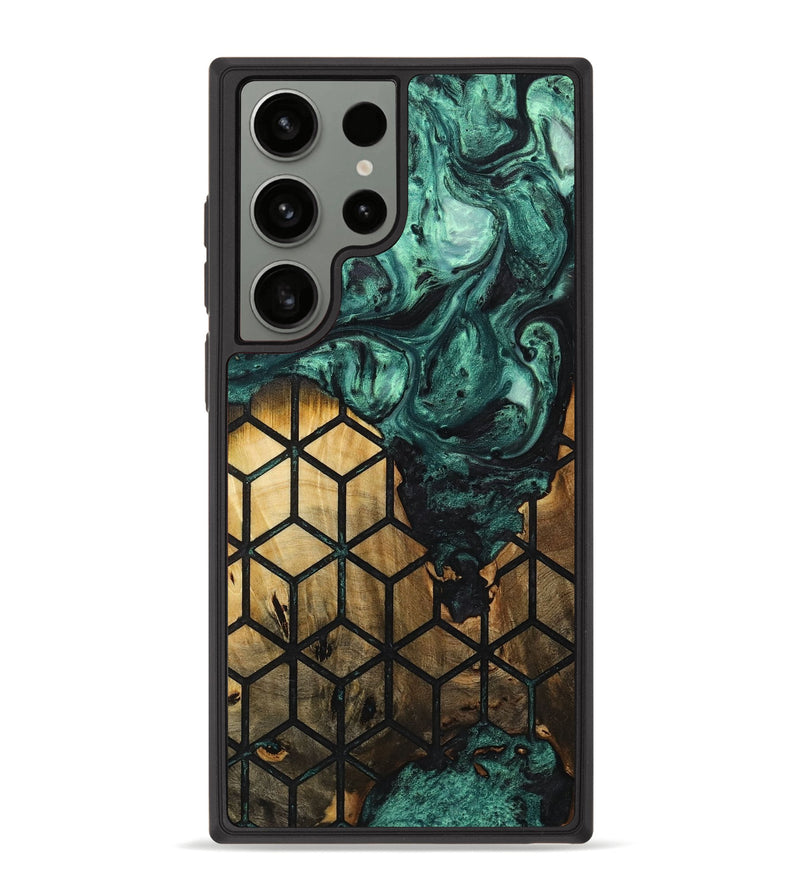 Galaxy S23 Ultra Wood+Resin Phone Case - Janine (Pattern, 713190)