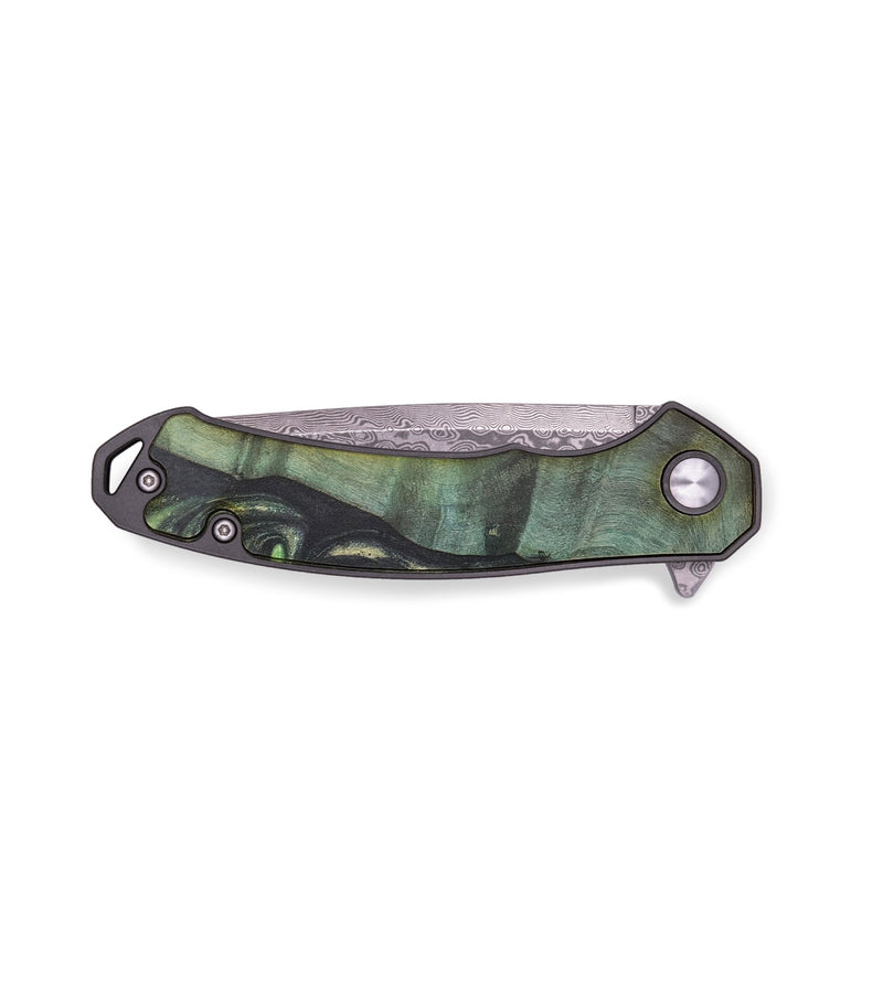 EDC Wood+Resin Pocket Knife - Raymond (Green, 713223)