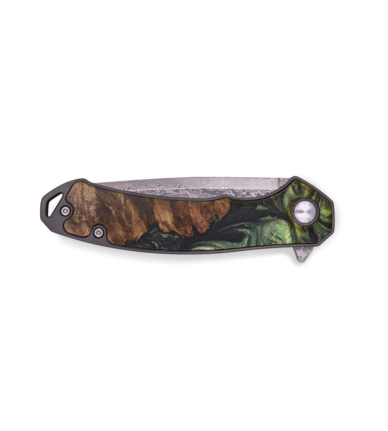 EDC Wood+Resin Pocket Knife - Madelyn (Green, 713234)