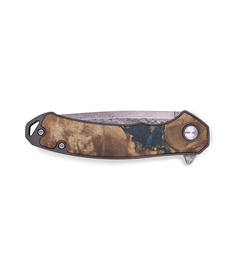 EDC Wood+Resin Pocket Knife - Iker (Green, 713245)