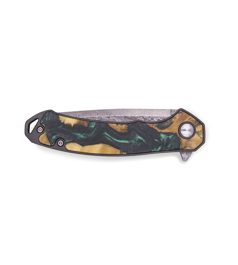 EDC Wood+Resin Pocket Knife - Edith (Green, 713253)
