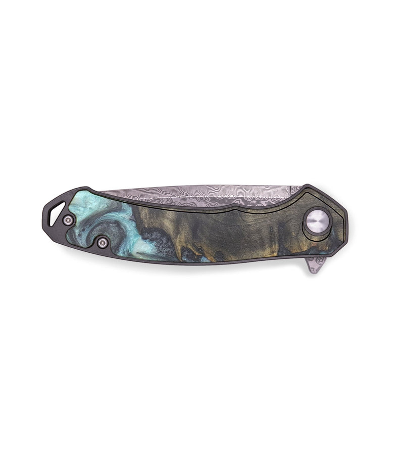 EDC Wood+Resin Pocket Knife - Rita (Green, 713258)