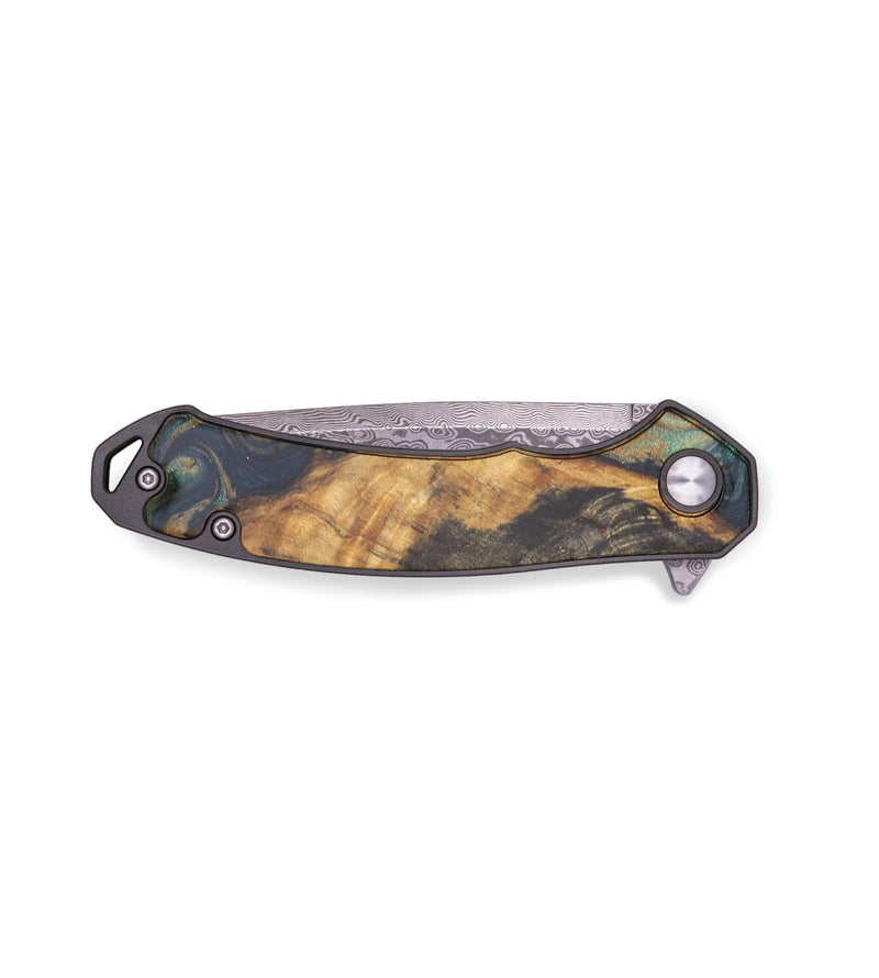 EDC Wood+Resin Pocket Knife - Ibrahim (Green, 713262)