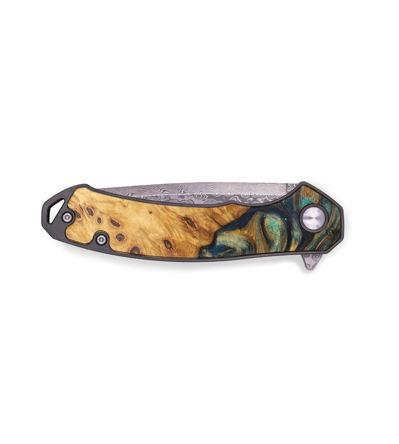 EDC Wood+Resin Pocket Knife - Patrice (Green, 713263)