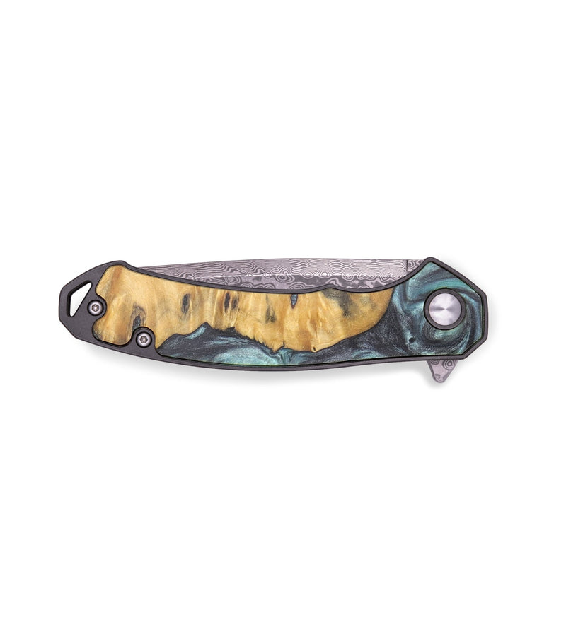EDC Wood+Resin Pocket Knife - Angelique (Green, 713264)