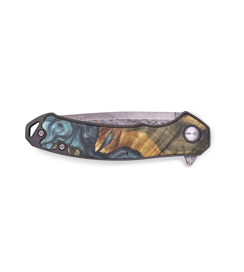 EDC Wood+Resin Pocket Knife - Edna (Green, 713265)