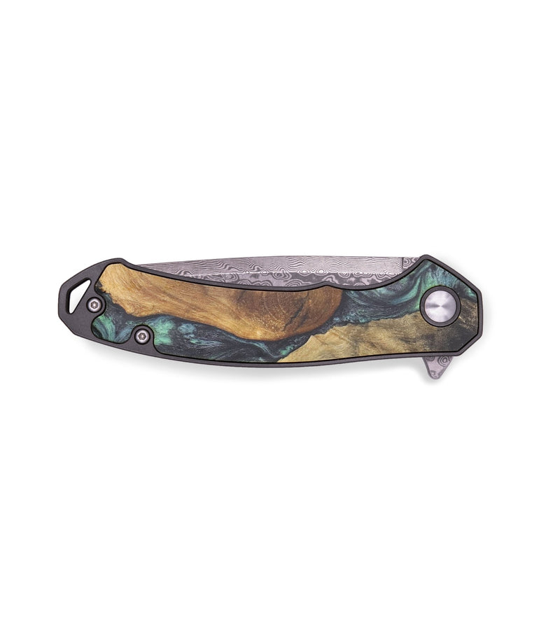 EDC Wood+Resin Pocket Knife - Madalyn (Green, 713268)
