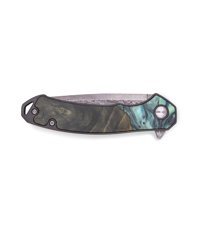 EDC Wood+Resin Pocket Knife - Marjorie (Green, 713269)