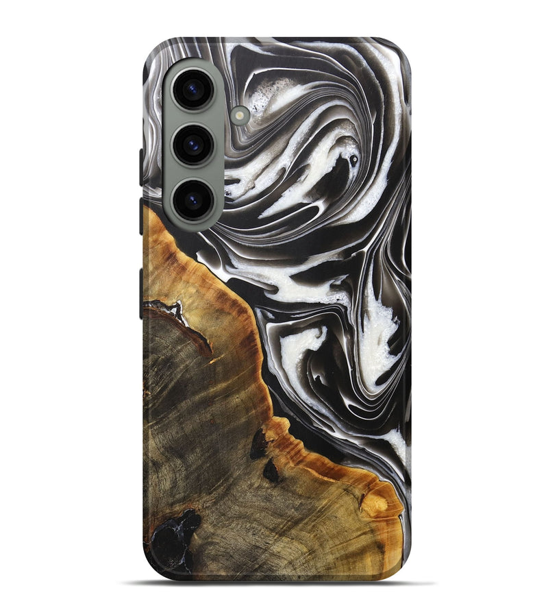 Galaxy S24 Plus Wood+Resin Live Edge Phone Case - Giuliana (Black & White, 713492)