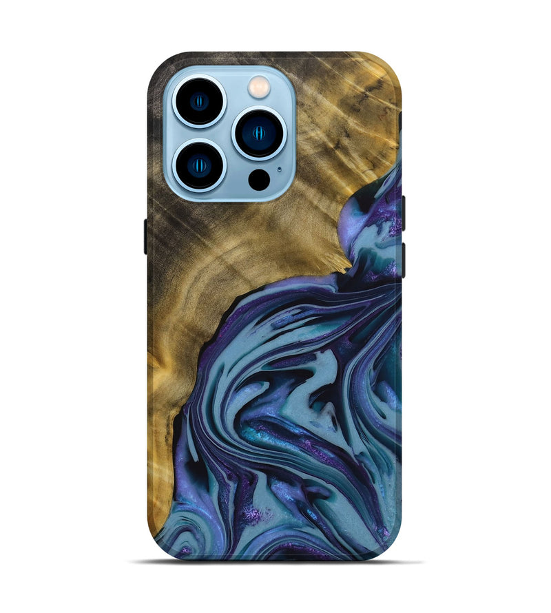 iPhone 14 Pro Wood+Resin Live Edge Phone Case - Heidi (Purple, 713518)