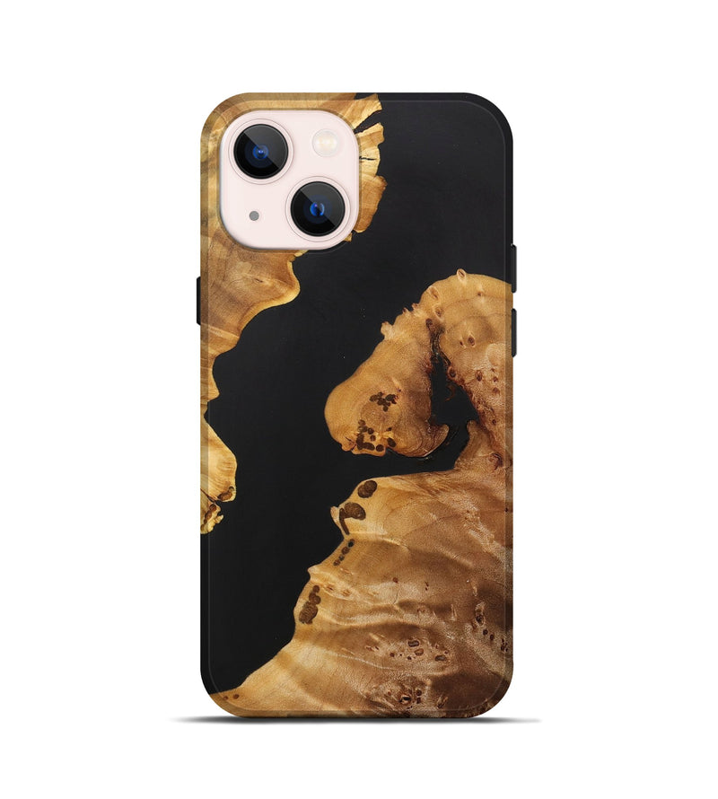 iPhone 13 mini Wood+Resin Live Edge Phone Case - Addilyn (Pure Black, 713522)