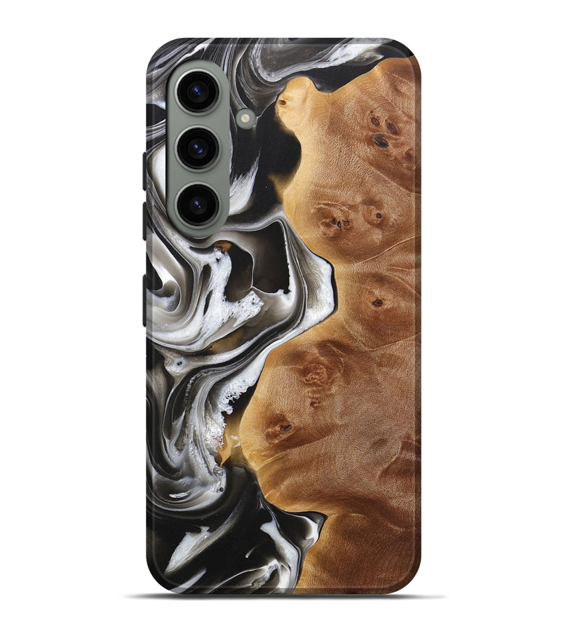 Galaxy S24 Plus Wood+Resin Live Edge Phone Case - Gail (Black & White, 713525)