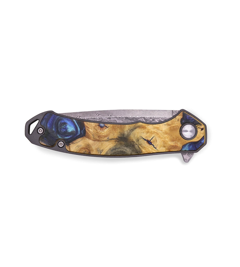 EDC Wood+Resin Pocket Knife - Khadijah (Blue, 713533)