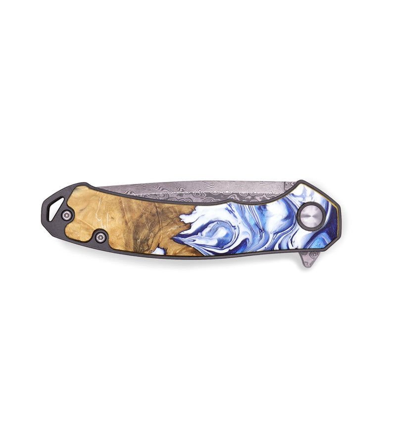 EDC Wood+Resin Pocket Knife - Arlo (Blue, 713538)