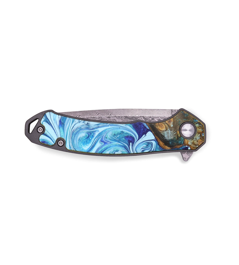 EDC Wood+Resin Pocket Knife - Rylie (Blue, 713548)