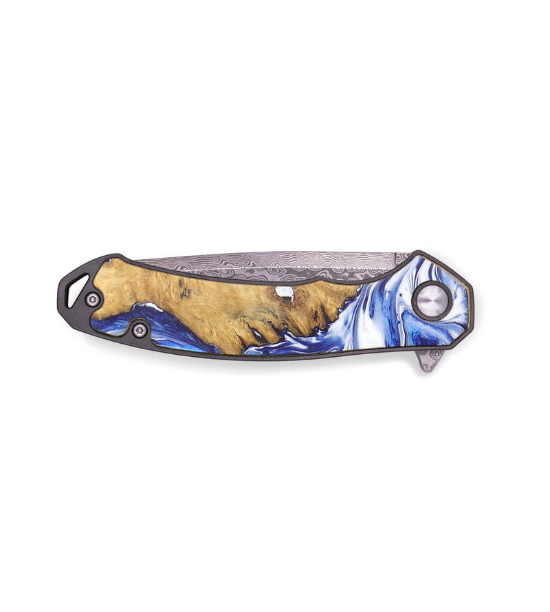 EDC Wood+Resin Pocket Knife - Lucas (Blue, 713551)