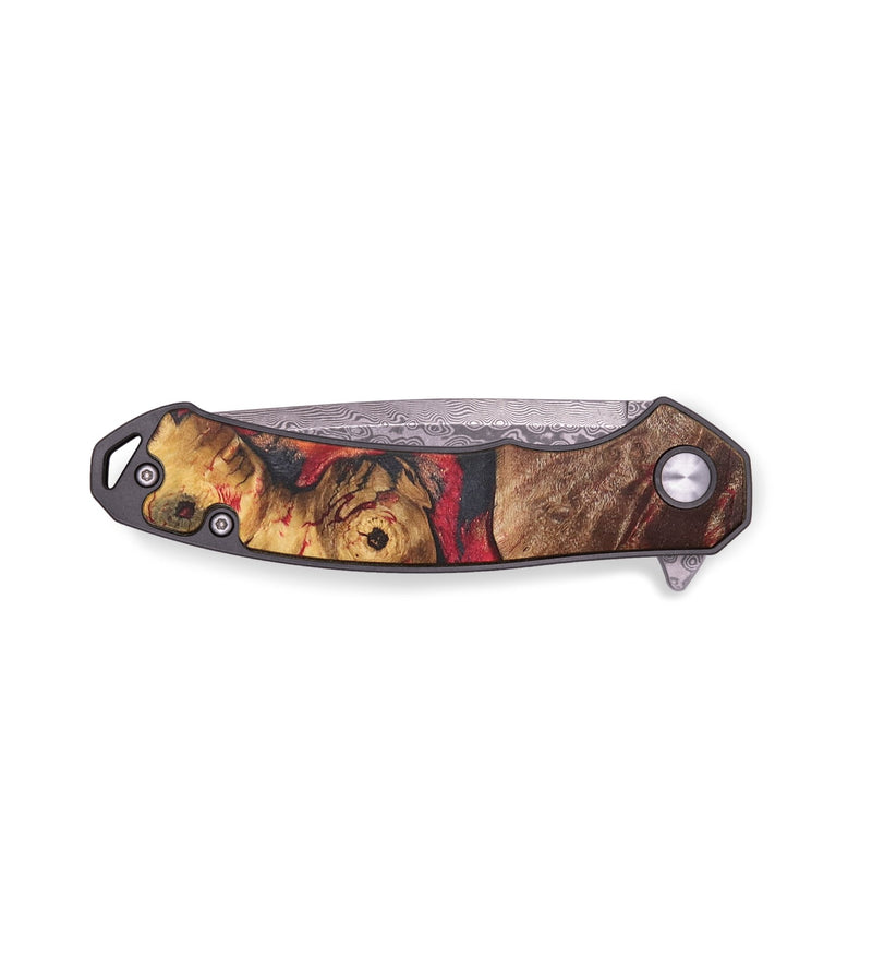 EDC Wood+Resin Pocket Knife - Blanche (Red, 713557)