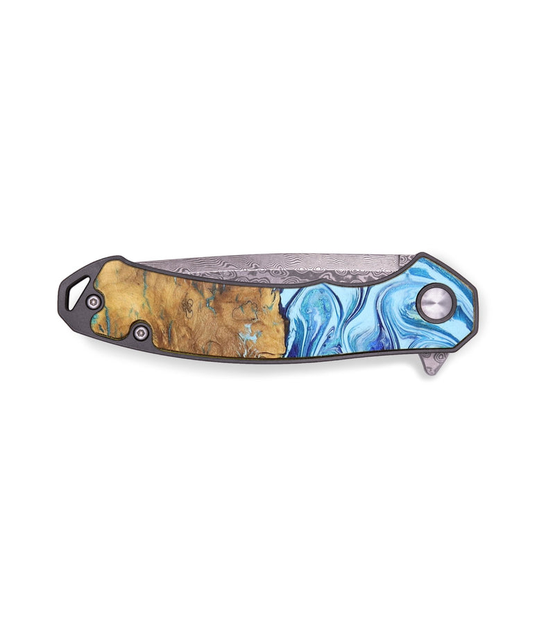EDC Wood+Resin Pocket Knife - Lexi (Blue, 713566)