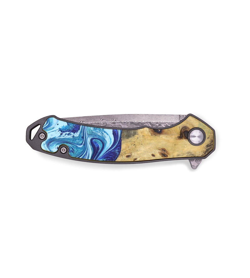 EDC Wood+Resin Pocket Knife - Florence (Blue, 713568)